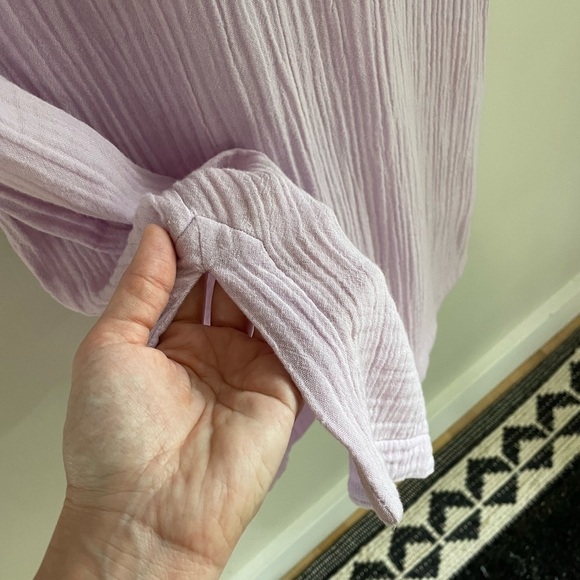 Eileen Fisher Organic Cotton Gauze Dress - Light Purple (Malow) - Extra Small XS - Picture 7 of 16